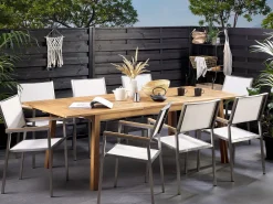 Sale Beliani CESANA 180/240 cm 100 cm Legno d'acacia chiaro Marrone