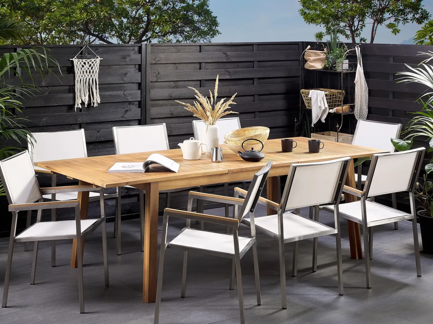 Sale Beliani CESANA 180/240 cm 100 cm Legno d'acacia chiaro Marrone