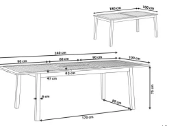 Sale Beliani CESANA 180/240 cm 100 cm Legno d'acacia chiaro Marrone