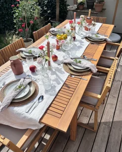 Sale Beliani CESANA 180/240 cm 100 cm Legno d'acacia chiaro Marrone
