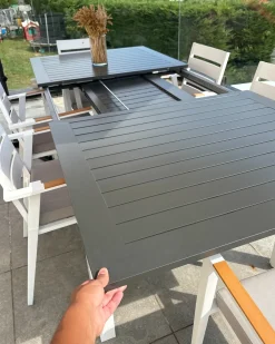 Hot Beliani PANCOLE 168/248 cm 100 cm Metallo Grigio Bianco Grigio