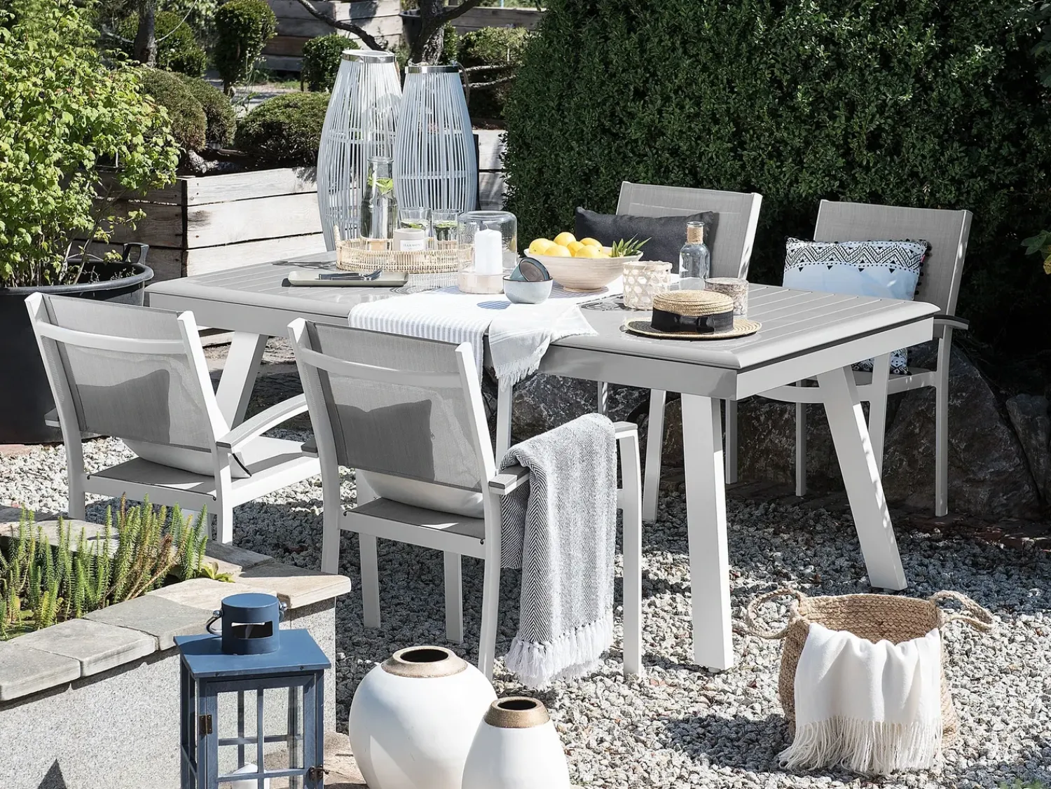 Clearance Beliani PERETA 175/255 cm 100 cm Metallo Grigio chiaro Bianco Grigio