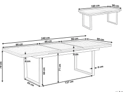 Best Beliani Tavolo da pranzo allungabile da giardino VALCANETTO 180/240 cm 90 cm Metallo Nero