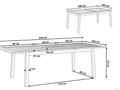 Sale Beliani CESANA 180/240 cm 100 cm Legno d'acacia scuro Marrone