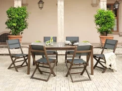 Sale Beliani CESANA 180/240 cm 100 cm Legno d'acacia scuro Marrone