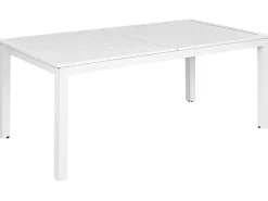 Best Beliani Tavolo da pranzo allungabile da giardino SKALOMA 180/240 cm 90 cm Metallo Bianco