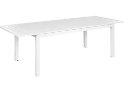 Best Beliani Tavolo da pranzo allungabile da giardino SKALOMA 180/240 cm 90 cm Metallo Bianco