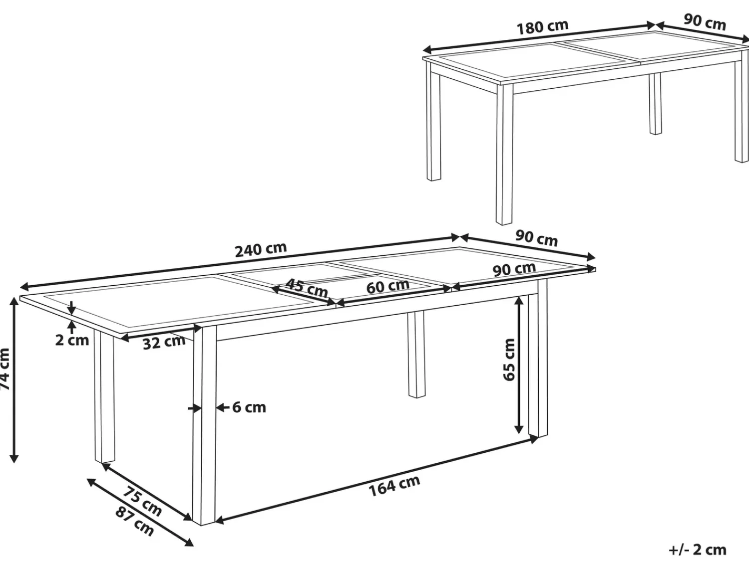 Best Beliani Tavolo da pranzo allungabile da giardino SKALOMA 180/240 cm 90 cm Metallo Bianco