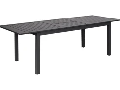 Hot Beliani Tavolo da pranzo allungabile da giardino SKALOMA 180/240 cm 90 cm Metallo scuro Grigio