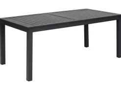 Hot Beliani Tavolo da pranzo allungabile da giardino SKALOMA 180/240 cm 90 cm Metallo scuro Grigio