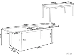 Hot Beliani Tavolo da pranzo allungabile da giardino SKALOMA 180/240 cm 90 cm Metallo scuro Grigio