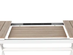 Sale Beliani Tavolo da pranzo allungabile da giardino FANES 184/242 cm 90 cm Metallo Bianco Bianco Marrone