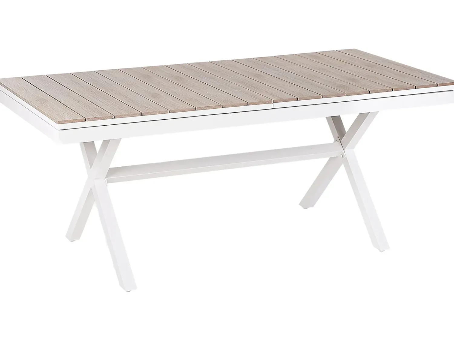 Sale Beliani Tavolo da pranzo allungabile da giardino FANES 184/242 cm 90 cm Metallo Bianco Bianco Marrone