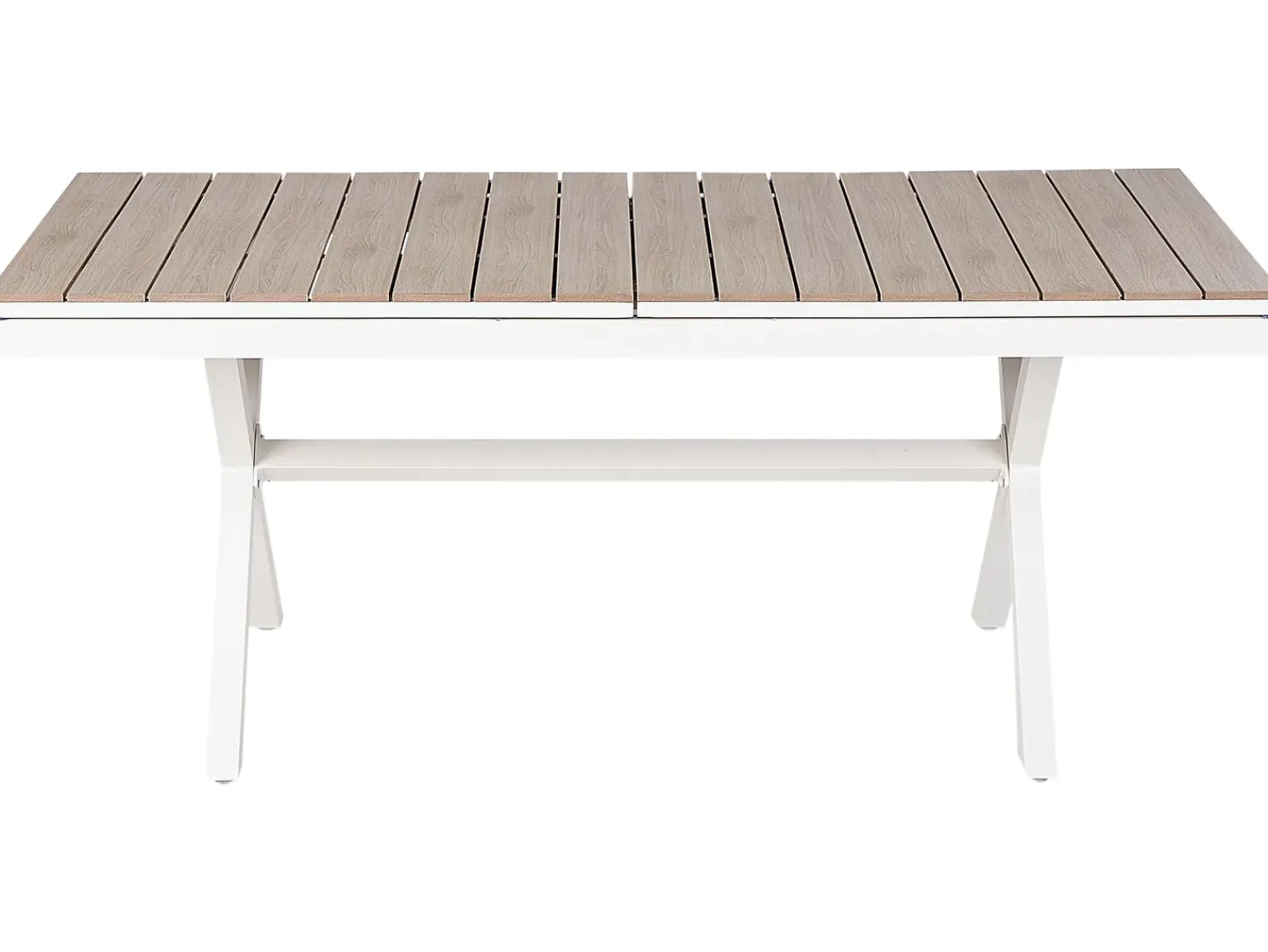 Sale Beliani Tavolo da pranzo allungabile da giardino FANES 184/242 cm 90 cm Metallo Bianco Bianco Marrone