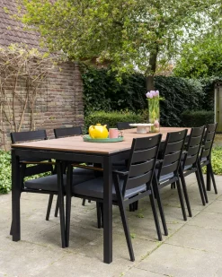 Best Beliani Tavolo da pranzo allungabile da giardino TOFANE 198/248 cm 90 cm Marrone Marrone Nero