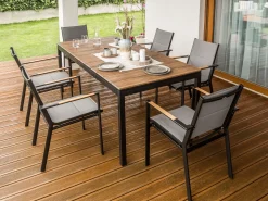 Best Beliani Tavolo da pranzo allungabile da giardino TOFANE 198/248 cm 90 cm Marrone Marrone Nero