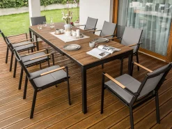Best Beliani Tavolo da pranzo allungabile da giardino TOFANE 198/248 cm 90 cm Marrone Marrone Nero