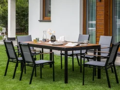 Best Beliani Tavolo da pranzo allungabile da giardino TOFANE 198/248 cm 90 cm Marrone Marrone Nero
