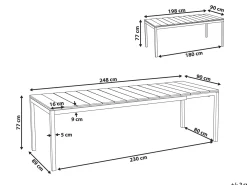 Clearance Beliani Tavolo da pranzo allungabile da giardino TOFANE 198/248 cm 90 cm Grigio Grigio Nero