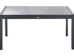 Sale Beliani Tavolo da pranzo allungabile da giardino BINASCO 160/220 cm 90 cm Effetto pietra Grigio Grigio Nero
