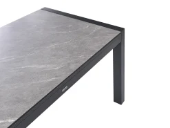 Sale Beliani Tavolo da pranzo allungabile da giardino BINASCO 160/220 cm 90 cm Effetto pietra Grigio Grigio Nero