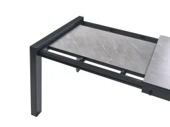Sale Beliani Tavolo da pranzo allungabile da giardino BINASCO 160/220 cm 90 cm Effetto pietra Grigio Grigio Nero