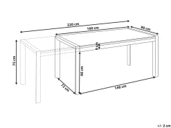 Sale Beliani Tavolo da pranzo allungabile da giardino BINASCO 160/220 cm 90 cm Effetto pietra Grigio Grigio Nero