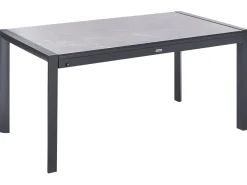 Sale Beliani Tavolo da pranzo allungabile da giardino BINASCO 160/220 cm 90 cm Effetto pietra Grigio Grigio Nero