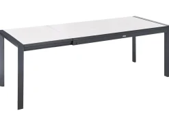 Online Beliani Tavolo da pranzo allungabile da giardino BINASCO 160/220 cm 90 cm Beige Beige Nero