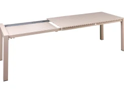 Discount Beliani Tavolo da pranzo allungabile da giardino ARDESIO 160/220 cm 90 cm Metallo sabbia Beige