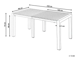 Discount Beliani Tavolo da pranzo allungabile da giardino ARDESIO 160/220 cm 90 cm Metallo sabbia Beige