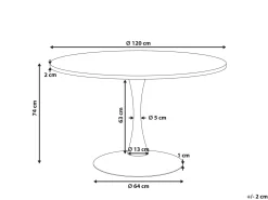 Tavolo da pranzo BOCA Marmo bianco 120 cm 120 cm