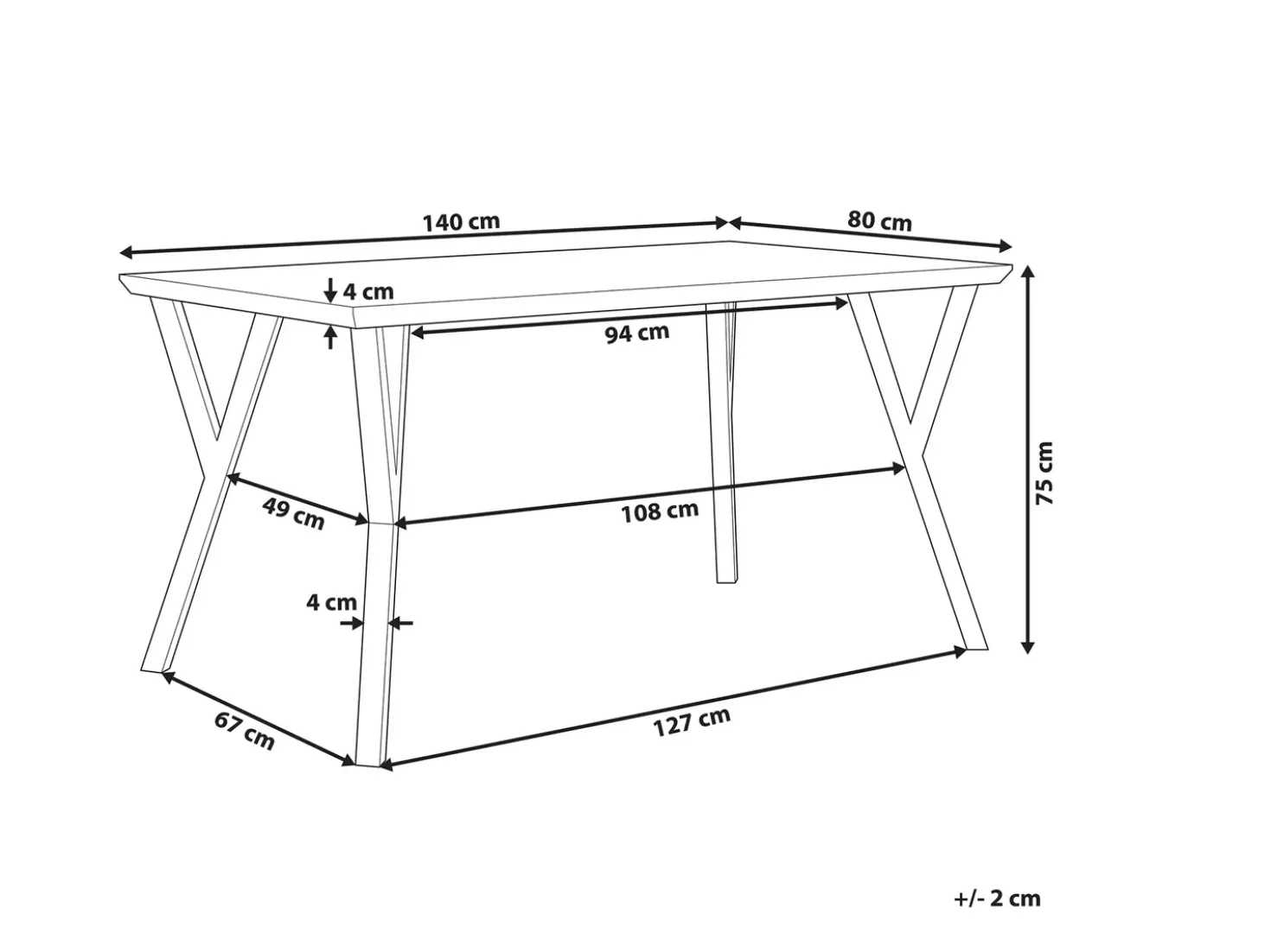 Tavolo da pranzo BRAVO Marrone chiaro 140 cm 80 cm