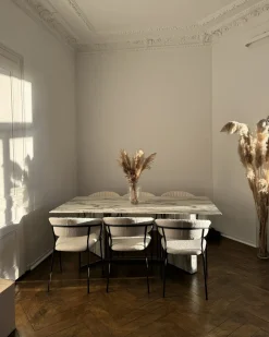 Tavolo da pranzo CALCIO Marmo bianco 200 cm 100 cm