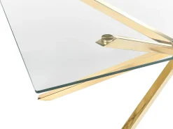 Tavolo da pranzo CORA Oro 160 cm 90 cm Vetro temperato
