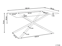 Tavolo da pranzo CORA Oro 160 cm 90 cm Vetro temperato