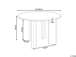 Tavolo da pranzo COSMO Nero 120 cm 120 cm