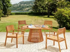 Outlet Beliani AGELLO 120 cm 120 cm Legno d'acacia Marrone