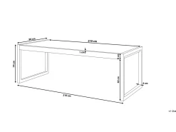Clearance Beliani BACOLI 210 cm 90 cm Vetro Bianco sporco Bianco Grigio