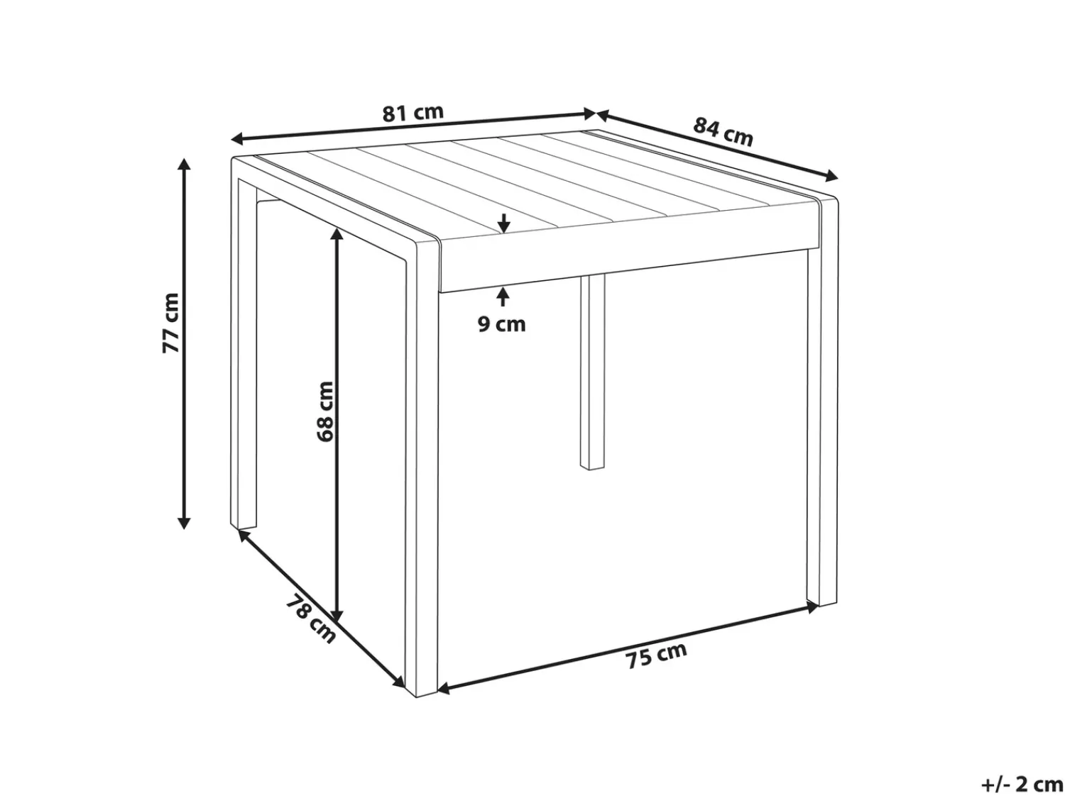 Outlet Beliani Tavolo da pranzo da giardino BARTICA 81 cm 84 cm Grigio