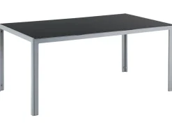 Hot Beliani CATANIA 160 cm 91 cm Vetro Nero Argento Nero