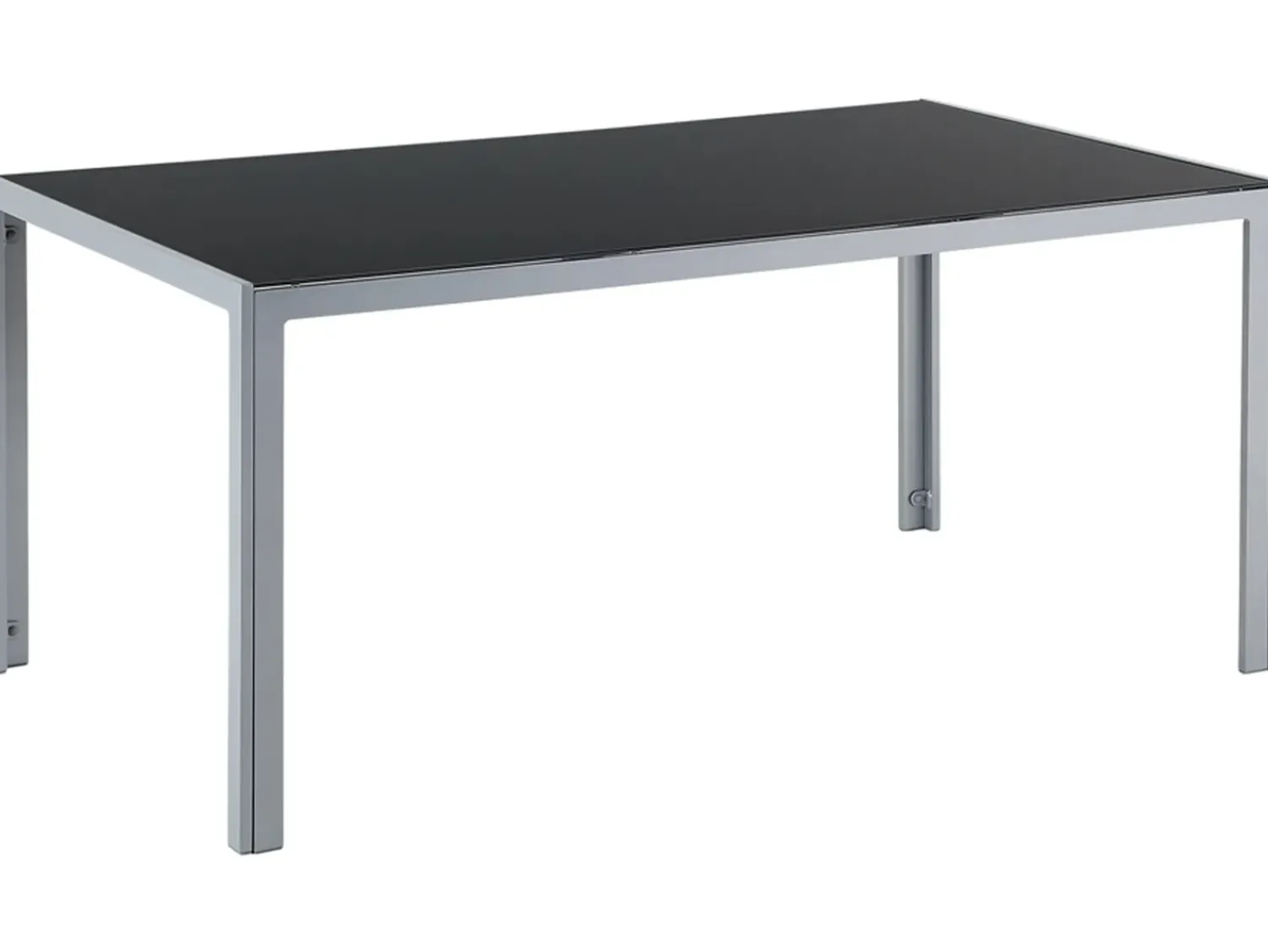 Hot Beliani CATANIA 160 cm 91 cm Vetro Nero Argento Nero
