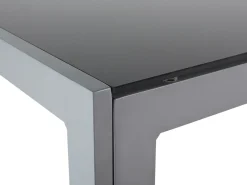 Hot Beliani CATANIA 160 cm 91 cm Vetro Nero Argento Nero