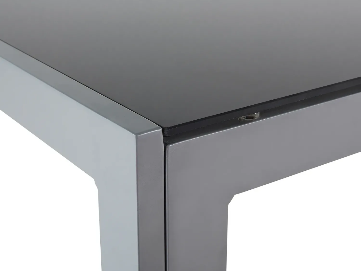 Hot Beliani CATANIA 160 cm 91 cm Vetro Nero Argento Nero