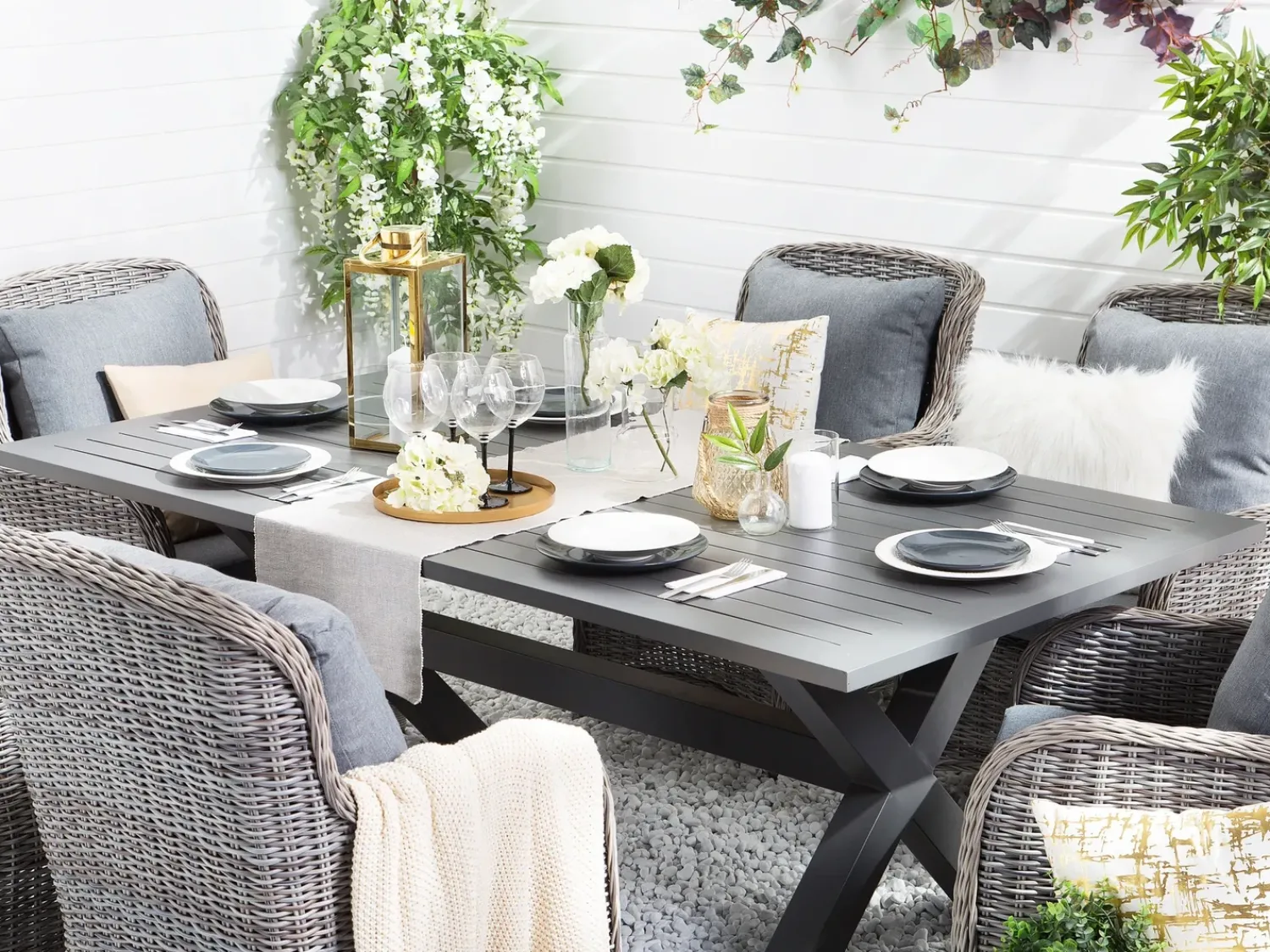 Hot Beliani CASCAIS 200 cm 105 cm Metallo Grigio
