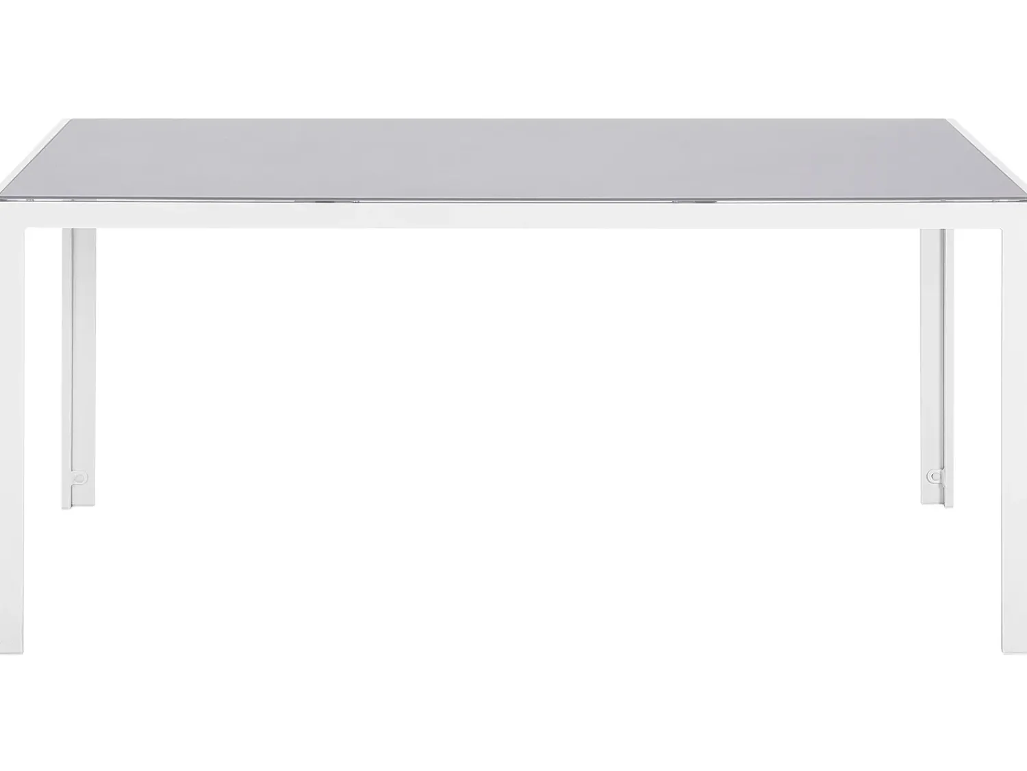Sale Beliani CATANIA 160 cm 91 cm Vetro Grigio Bianco Grigio