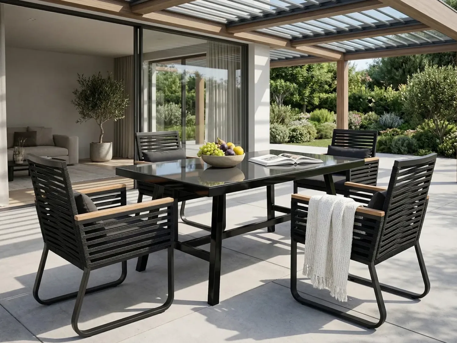 Clearance Beliani CANETTO 150 cm 90 cm Vetro Nero