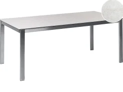 New Beliani COSOLETO 180 cm 90 cm Vetro Bianco Bianco Argento