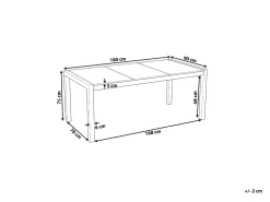 Discount Beliani COSOLETO 180 cm 90 cm Vetro Grigio Argento Grigio