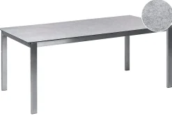 Discount Beliani COSOLETO 180 cm 90 cm Vetro Grigio Argento Grigio